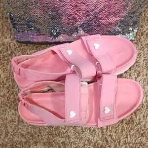 Stoney Clover Pink And White Heart Sandals!